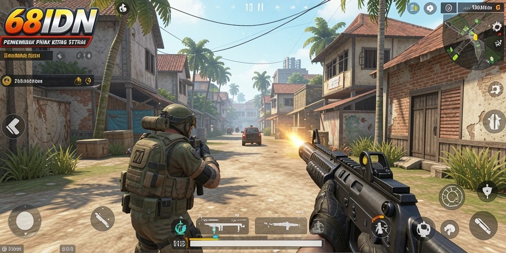 Tangkapan layar utama 68IDN menampilkan aksi gameplay TPS yang mendebarkan.