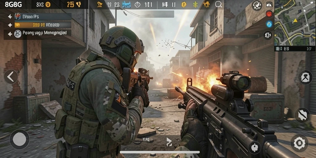 Screenshot utama dari gameplay 8G8G yang intens dan mendebarkan.