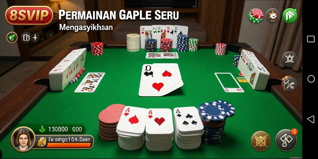 Screenshot gameplay Gaple yang menampilkan aksi seru di 8SVIP.