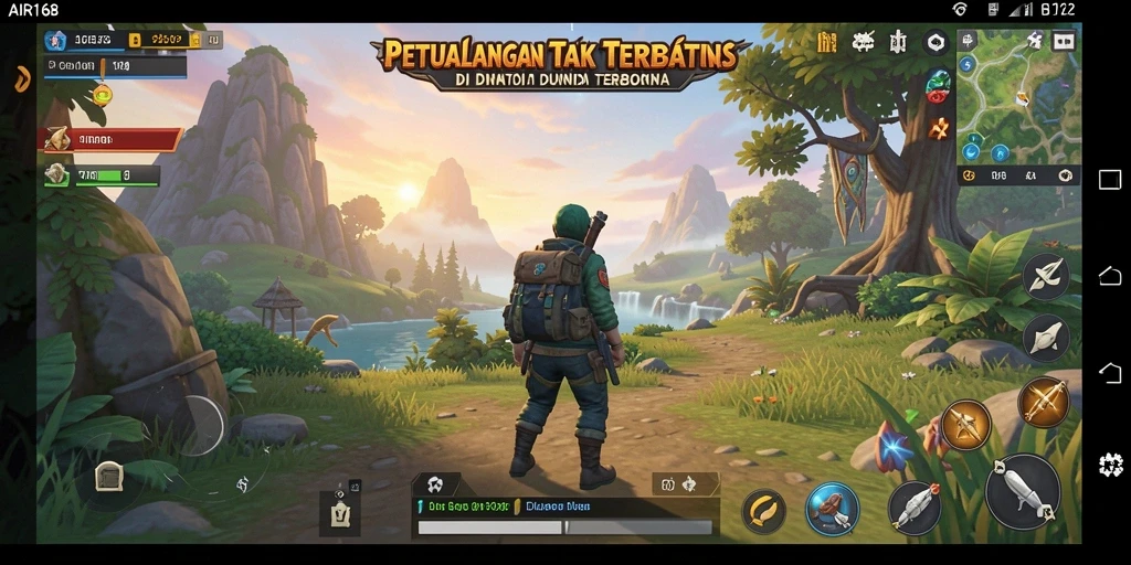 Gameplay AIR168 yang menampilkan eksplorasi dunia terbuka yang menakjubkan.
