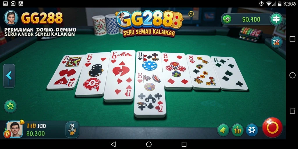 Screenshot permainan GG288 menampilkan aksi domino yang mendebarkan.