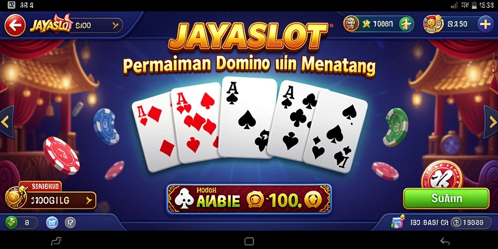 Tampilan gameplay Domino JAYASLOT yang mendebarkan.