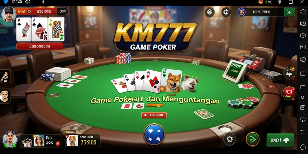 Tampilan gameplay Poker yang mendebarkan dari KM777.