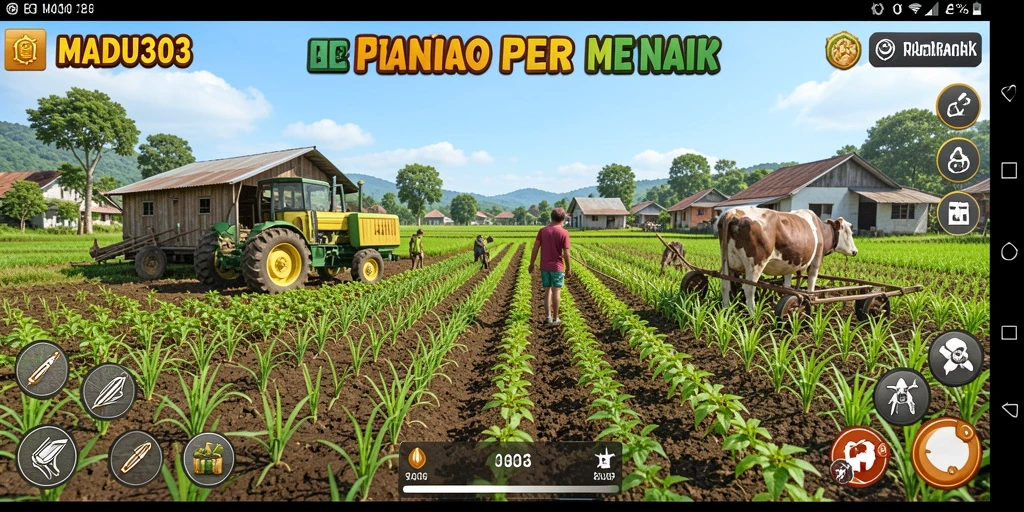 Tampilan gameplay MADU303 yang penuh warna dan menarik
