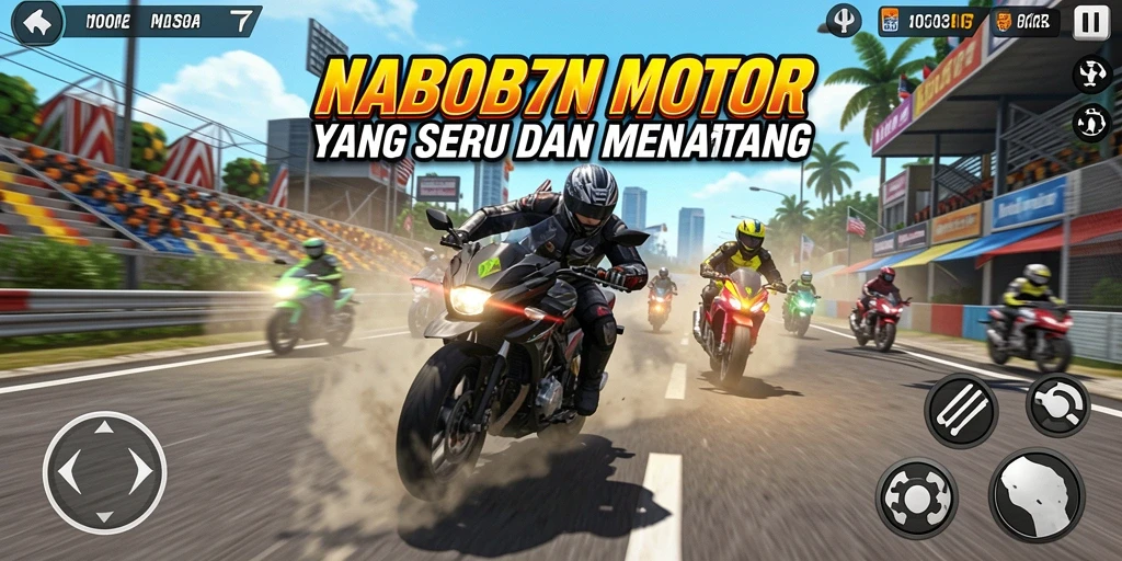 Gameplay seru dan menantang dalam balapan motor.