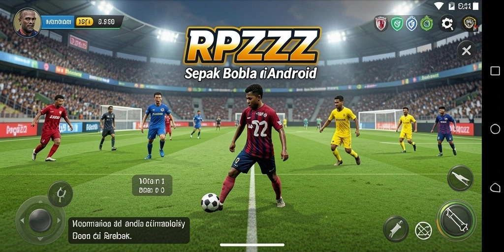 Gameplay intens sepak bola dalam RPZZZ dengan grafis menakjubkan.